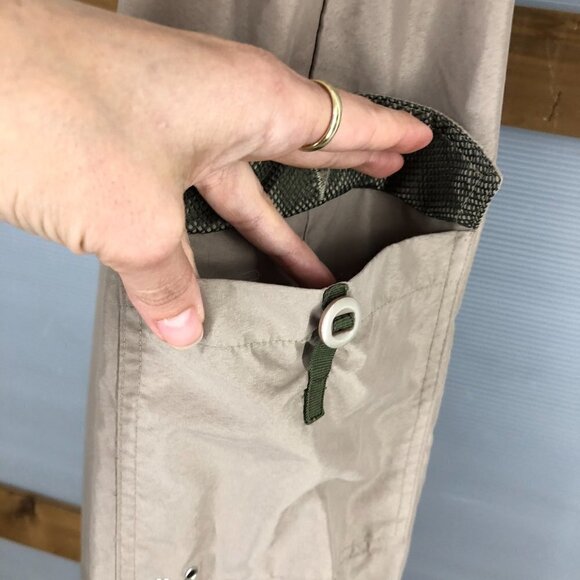 Vintage HS JEANS CO Tan Cargo Drawstring & Side Zipper Hem Maxi Skirt Sz L - Picture 5 of 14